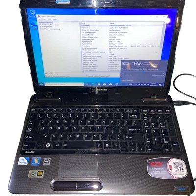 Toshiba Satellite L655-S5156 Intel Pentium P6200 2.13GHz 4GB 320 GB HD Win 10 - Image 1 of 4