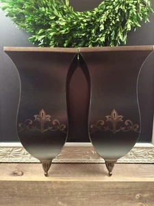 Pair of Southern Living at Home Black Metal Florentine Wall Sconces 16" - Picture 1 of 21
