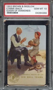 1953 BROWN & BIGELOW QUEEN OF DIAMONDS CONNIE MACK PSA 10 *DS12244 - Picture 1 of 2