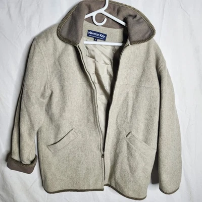 Abrigo de Colección Forrado de Vellón Puño Tela Sedosa Forrado Lana Sensación Pesado Cálido Buen Estado Foto 1 de 4