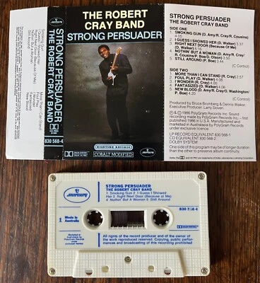THE ROBERT CRAY BAND Strong Persuader AUDIO CASSETTE TAPE 1986 Australia BLUES - Image 1 of 4