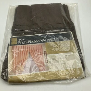 Vintage Sears Gardine Volant Regal Pinch Plissee 52x13 braun 70er Jahre - Bild 1 von 4