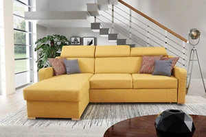 Schlafsofa Monte Ecksofa mit Schlaffunktion und Bettkasten Gewebe Kunstleder  01 - Bild 1 von 8