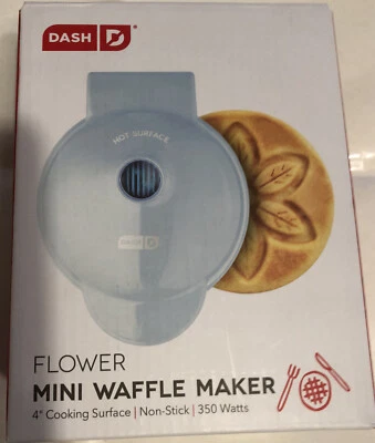 Mini gofrera eléctrica Dash 350W flor 4" azul aguamarina - regalo - Pascua primavera Foto 1 de 4