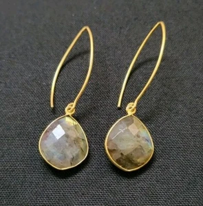Sterling Silver Labradorite Drop Earrings - Picture 1 of 4