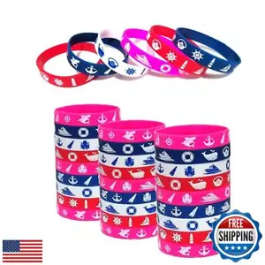 CupaPlay 24PCS Nautical Rubber Bracelet Silicone Wristbands-Nautical Themed P - Picture 1 of 5