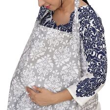 Breast Feeding Shawl-Nursing Breastfeeding Cover Scarf Cloth,(Gray/White Flower)