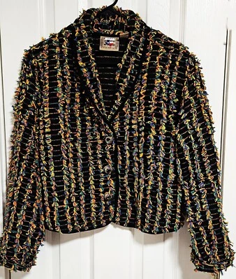 Don’t Mess With Texas Womens Black Cactus Jacket Multi Threads Concho Buttons M - Image 1 of 4