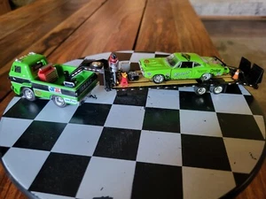 M2 MACHINES Customized 1966 Dodge L600 Truck Coe 66 Dodge 70 Super Bee & Trailer - Picture 1 of 17