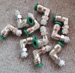 10 Parker W169plp-4-2 Nickel Plated Brass Swivel Elbow, 90 Degrees, 1/4 In Tube - Picture 1 of 2