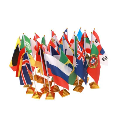 10 Pezzi Piccole Bandiere Internazionali Del Mondo Con Supporti per Decorazioni  - Immagine 1 di 4