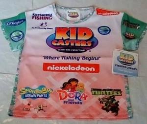 NEW Kid Casters Keep America Fishing Nickelodeon Fishing Jersey Kids Youth Small - Picture 1 of 4