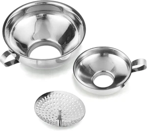 Canning Funnel with Strainer for Wide and Regular Mason Jars Wide Mouth Funnels - Picture 1 of 12