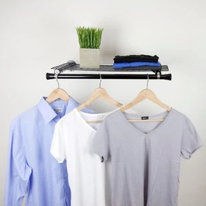 Single Shelf with Hanger - Black - Picture 1 of 3
