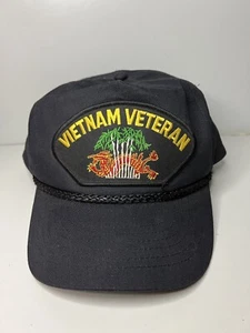 Vintage KC Hat Vietnam Veteran Red Dragon & Bamboo Patch Cord Hat RARE - Picture 1 of 9