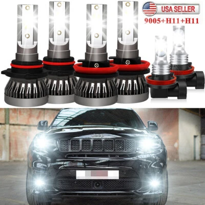 For Jeep Grand Cherokee Summit Sport Utility 2014-2018 LED Headlight + Fog Bulbs - Image 1 of 4