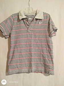 Size 7 Nike boy polo red & black striped short sleeve shirt - Picture 1 of 4