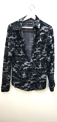 SmartWool Button Up Shirt Mens Small Black Camo  Merino Wool RARE - Image 1 of 2