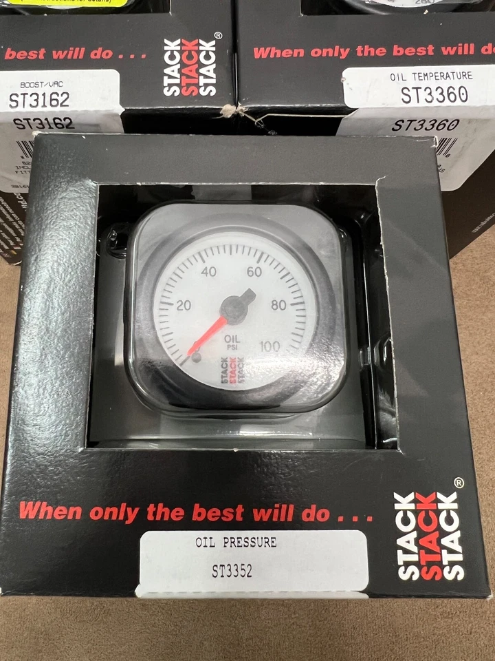 Stack OIL PSI 压力白色专业步进电机模拟仪表 ST3352 — 第 1/2 张图片