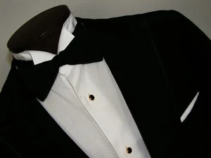 MENS SZ 38R TAILORED ERMENEGILDO ZEGNA ITALY 1BF BLACK TUXEDO DINNER JACKET 38 - Picture 1 of 18