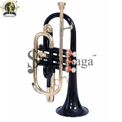 SOUND SAGA Cornet 3 Válvulas BB Pitch Incluye Boquilla y Estuche de Transporte (Negro Dorado) Foto 1 de 2