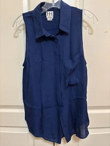 HH Haute Hippie dunkelblau ärmellos Knopfleiste zur Bluse Größe M - Bild 1 von 2