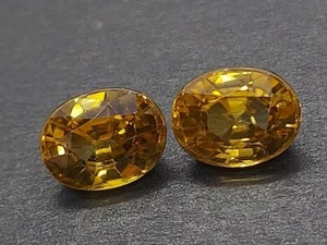 Sparkling Natural Zircon Gemstone - Faceted Loose Zircon 2 Piece Oval 6.30 CTS - Picture 1 of 10