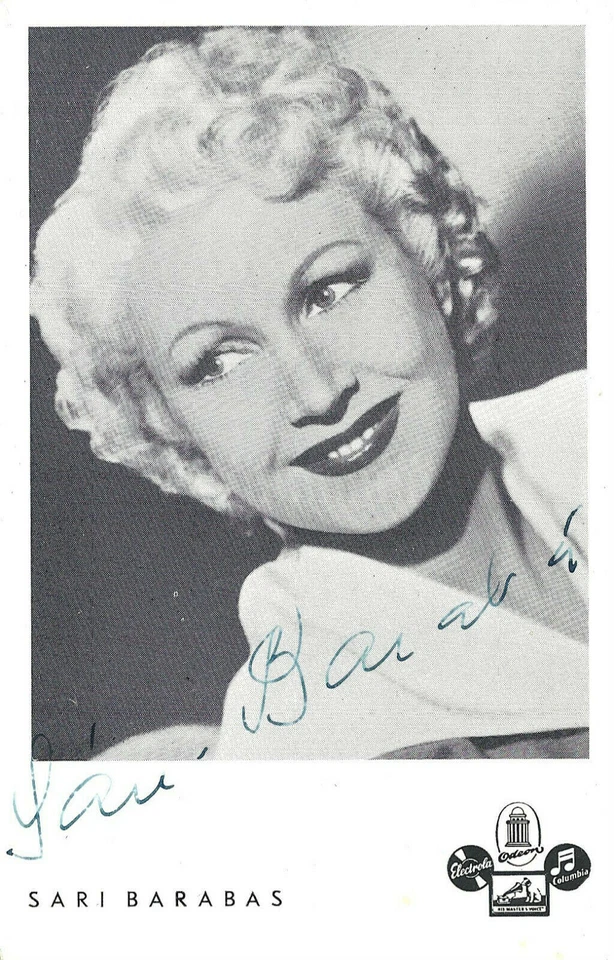 SARI BARABAS Original Autogramm signierte Postkarte 60er Jahre - Bild 1 von 1