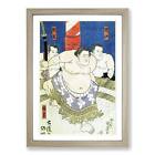 Three Sumo Wrestlers Asian Utagawa Kunisada Wall Art Print Framed Canvas Picture