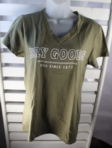 T-shirt Chance or Fate donna grande verde oliva prodotti secchi grafica tinta unita scollo a V - Foto 1 di 8