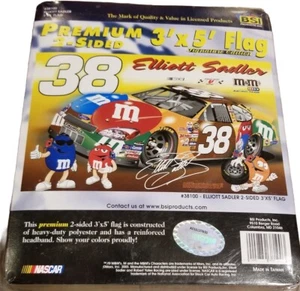 NASCAR M&Ms Flag Elliott Sadler Race 2-sided 3 x 5 Flag New In Packaging Premium - Picture 1 of 4