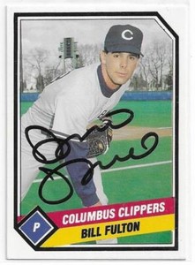 BILL FULTON Autographed Signed 1989 Columbus Clippers card #1 New York Yankees