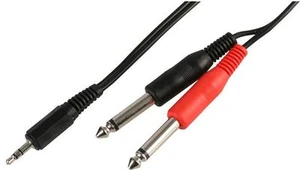 5 Metre 3.5mm Stereo Jack Plug to twin 2 x 6.35mm 1/4 Mono Jack Plugs Cable Lead - Picture 1 of 3