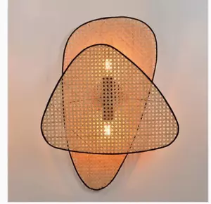 Wall Sconce Natural Bamboo Indoor Wall Lamp - Picture 1 of 4