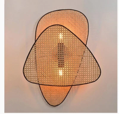 Aplique de pared lámpara de pared interior de bambú natural Foto 1 de 4