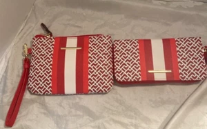 🔥New Time and Tru Women’s 2pc Handbag Set Red Print - Tote - Wristlet - Wallet - Picture 1 of 5