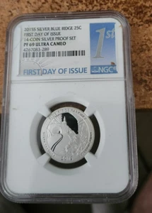2015 s silver Blue Ridge Parkway National Park quarter NGC PF 69 Ultra Cameo - Picture 1 of 2