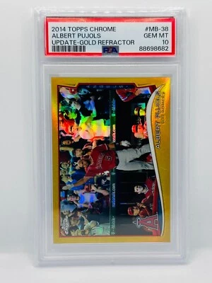 2014 Topps Chrome Update Gold Refractor Albert Pujols PSA 10 #144/250 SP #MB-38 - Image 1 of 2
