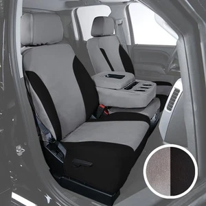 For Toyota Prius C 12-17 Canvas 1st Row Gray w Black Custom Seat Covers - Picture 1 of 5