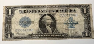 Billete manta caballo certificado plata 1923 $1 dólar talla grande moneda de Estados Unidos - Imagen 1 de 8
