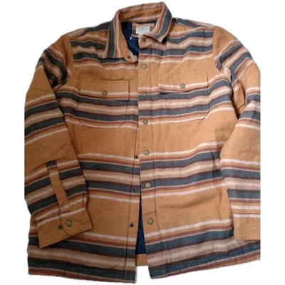 LL BEAN Jacket Mens L Large Orange Barn Coat Sherpa Fleece Lined Hunting Canvas - Image 1 of 4