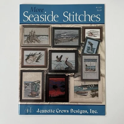 More Seaside Stitches Cross Stitch Book Booklet By Jeanette Crews #1189 - Image 1 of 2