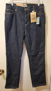 LL Bean Fleece gefütterte Jeans blau Damengröße 12 Reg. Neu mit Etikett - Bild 1 von 16