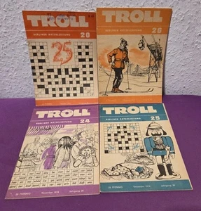 DDR 4x -TROLL BERLINER RÄTSELZEITUNG- ungelöst KONVOLUT VINTAGE OSTALGIE  - Bild 1 von 1