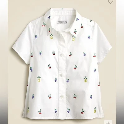 Crewcuts Girls' short-sleeve garçon shirt with fruit embellishments 8 - Image 1 of 3