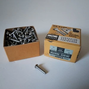 100 NOS Vintage Harper 8-32 X 3/4" Machine Screws-Slotted-Stainless Steel-1960s - Picture 1 of 12