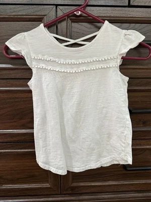 Jumping Beans Girls Size 6 White Short Sleeve Tee With Detail - Image 1 of 4