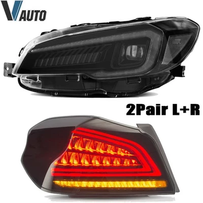 2 pares de faros proyectores LED STI para Subaru WRX/WRX 2015-21 + luces traseras ahumadas Foto 1 de 4