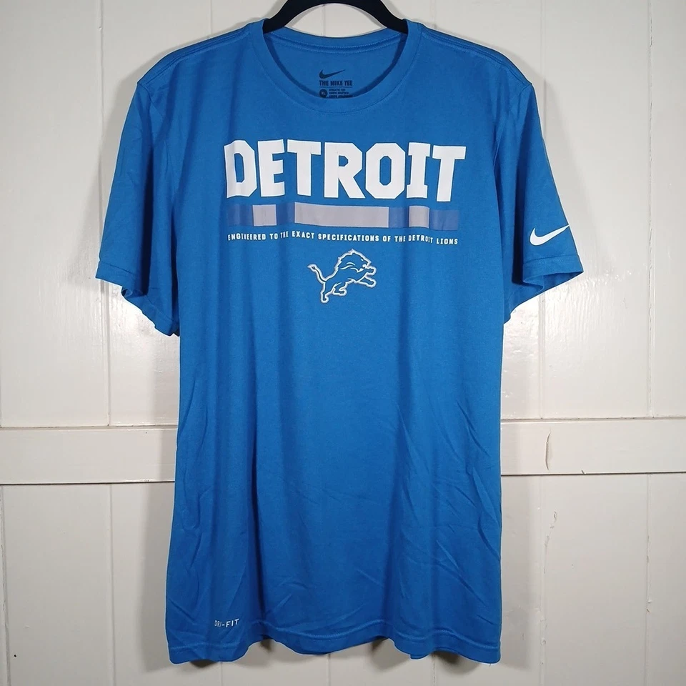Мужская футболка Nike Detroit Lions синее оборудование NFL XL Dri-Fit синий спортивный покрой - Изображение 1 из 4