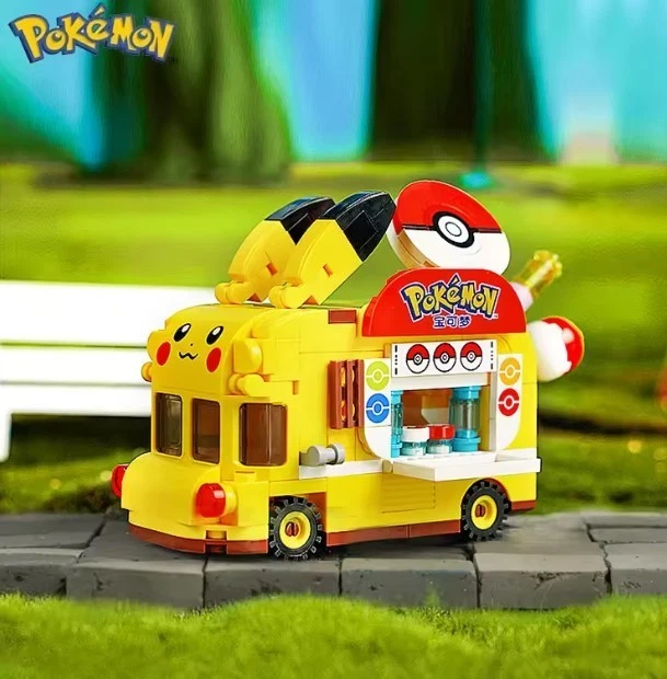 Keeppley POKEMON K20214 Poke Ball Car Pikachu Fahrzeug Auto Klemmbaustein